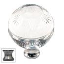 Cal Crystal [M1111-US15A] Crystal Cabinet Knob - Clear - Globe - Pineapple Etching - Pewter Stem - 1 3/8" Dia.