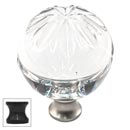 Cal Crystal [M1114-US10B] Crystal Cabinet Knob - Clear - Globe - Raised Sunburst Etching - Oil Rubbed Bronze Stem - 1 3/8" Dia.