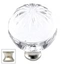 Cal Crystal [M1115-US15] Crystal Cabinet Knob - Clear - Globe - Sunburst Etching - Satin Nickel Stem - 1 3/8" Dia.