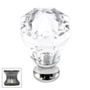 Cal Crystal [M13-23-US15A] Crystal Cabinet Knob - Clear - Octagonal - Small - Pewter Stem - 7/8&quot; Dia.