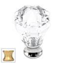 Cal Crystal [M13-23-US4] Crystal Cabinet Knob - Clear - Octagonal - Small - Satin Brass Stem - 7/8&quot; Dia.