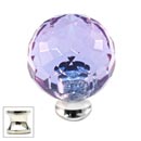 Cal Crystal [M30-ALEX-US14] Crystal Cabinet Knob - Alexandrite - Cut Globe - Medium - Polished Nickel Stem - 1 3/16&quot; Dia.