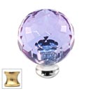 Cal Crystal [M30-ALEX-US3] Crystal Cabinet Knob - Alexandrite - Cut Globe - Medium - Polished Brass Stem - 1 3/16&quot; Dia.