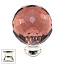 Cal Crystal [M30-AMETHYST-US14] Crystal Cabinet Knob - Amethyst - Cut Globe - Medium - Polished Nickel Stem - 1 3/16&quot; Dia.