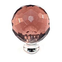 Cal Crystal [M30-AMETHYST-US15A] Crystal Cabinet Knob - Amethyst - Cut Globe - Medium - Pewter Stem - 1 3/16&quot; Dia.