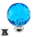 Cal Crystal [M30-AQUA-US5] Crystal Cabinet Knob - Aqua - Cut Globe - Medium - Antique Brass Stem - 1 3/16&quot; Dia.