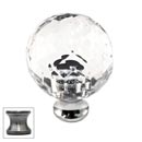 Cal Crystal [M30-US15A] Crystal Cabinet Knob - Clear - Cut Globe - Medium - Pewter Stem - 1 3/16" Dia.