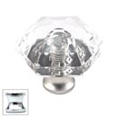 Cal Crystal [M31-US26] Crystal Cabinet Knob - Clear - Hexagon - Small - Polished Chrome Stem - 1 1/8&quot; Dia.