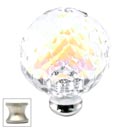 Cal Crystal [M35AB-US15] Crystal Cabinet Knob - Prism - Cut Globe - Large - Satin Nickel Stem - 1 3/8" Dia.