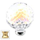 Cal Crystal [M35AB-US3] Crystal Cabinet Knob - Prism - Cut Globe - Large - Polished Brass Stem - 1 3/8&quot; Dia.