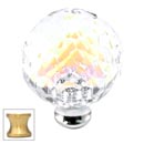 Cal Crystal [M35AB-US4] Crystal Cabinet Knob - Prism - Cut Globe - Large - Satin Brass Stem - 1 3/8&quot; Dia.