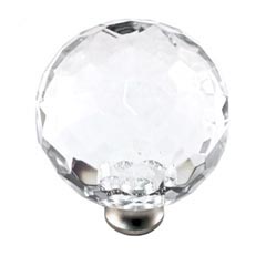 Cal Crystal [M40-US10B] Crystal Cabinet Knob - Clear - Cut Globe - Extra Large - Oil Rubbed Bronze Stem - 1 1/2&quot; Dia.