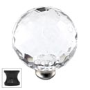 Cal Crystal [M40-US10B] Crystal Cabinet Knob - Clear - Cut Globe - Extra Large - Oil Rubbed Bronze Stem - 1 1/2&quot; Dia.