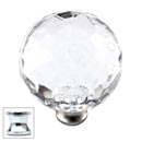 Cal Crystal [M40-US26] Crystal Cabinet Knob - Clear - Cut Globe - Extra Large - Polished Chrome Stem - 1 1/2" Dia.