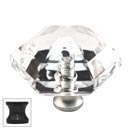 Cal Crystal [M41-US10B] Crystal Cabinet Knob - Clear - Hexagon - Large - Oil Rubbed Bronze Stem - 1 1/2&quot; Dia.