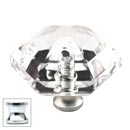 Cal Crystal [M41-US26] Crystal Cabinet Knob - Clear - Hexagon - Large - Polished Chrome Stem - 1 1/2&quot; Dia.