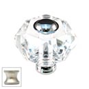 Cal Crystal [M50-US15] Crystal Cabinet Knob - Clear - Hexagon w/ Ferrule - Satin Nickel Stem - 1 3/4" Dia.