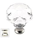 Cal Crystal [M992-US14] Crystal Cabinet Knob - Clear - Round Cut Dome - Polished Nickel Stem - 1 3/8&quot; Dia.