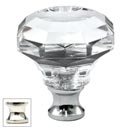 Cal Crystal [M994-US14] Crystal Cabinet Knob - Clear - Octagonal w/ Concave Face - Polished Nickel Stem - 1 1/4&quot; Dia.