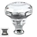 Cal Crystal [M994-US15A] Crystal Cabinet Knob - Clear - Octagonal w/ Concave Face - Pewter Stem - 1 1/4&quot; Dia.