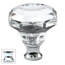 Cal Crystal [M994-US26] Crystal Cabinet Knob - Clear - Octagonal w/ Concave Face - Polished Chrome Stem - 1 1/4&quot; Dia.