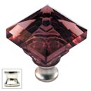Cal Crystal [M995-AMETHYST-US14] Crystal Cabinet Knob - Amethyst - Pyramid - Polished Nickel Stem - 1 1/4" Sq.