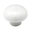 Cal Crystal [MW-1] Marble Cabinet Knob - White - Mushroom - 1 5/8" Dia.