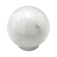 Cal Crystal [RBW-2] Marble Cabinet Knob - White - Large Sphere - 1 1/2&quot; Dia.