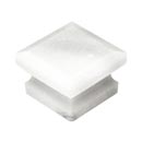 Cal Crystal [SW-3] Marble Cabinet Knob - White - Square - 1 5/8" Sq.