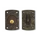 Coastal Bronze [30-270] Solid Bronze Patio Door Deadbolt - Arch Plate - Single Cylinder - 2&quot; x 3&quot; Plate