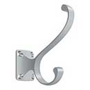 Deltana [CAHH35U26D] Solid Brass Coat &amp; Hat Hook - Heavy Duty - Traditional - Brushed Chrome Finish - 3 3/8&quot; L