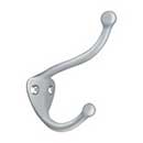 Deltana [CAHH3U26D] Solid Brass Coat &amp; Hat Hook - Traditional - Brushed Chrome Finish - 3 1/4&quot; L