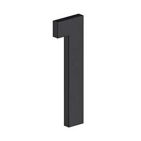Deltana [RNB-1U19] Stainless Steel House Number - B Series - #1 - Paint Black Finish - 4" L
