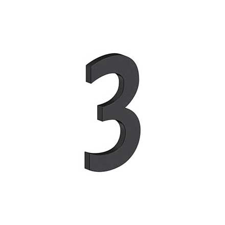 Deltana [RNB-3U19] Stainless Steel House Number - B Series - #3 - Paint Black Finish - 4&quot; L