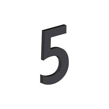 Deltana [RNB-5U19] Stainless Steel House Number - B Series - #5 - Paint Black Finish - 4&quot; L