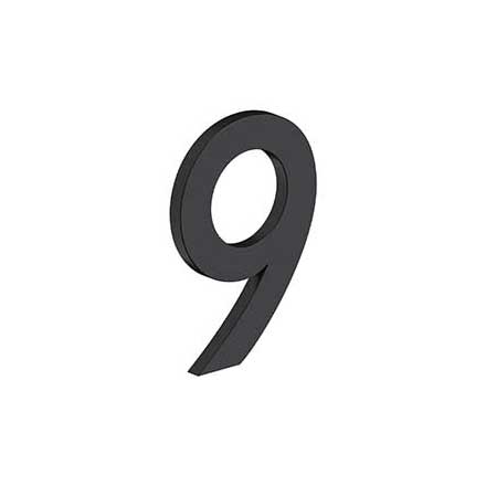 Deltana [RNB-9U19] Stainless Steel House Number - B Series - #9 - Paint Black Finish - 4&quot; L