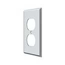 Deltana [SWP4752U26] Solid Brass Wall Plug Plate Cover - Double Outlet - Polished Chrome Finish