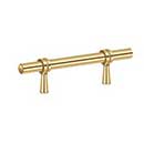 Deltana [P310CR003] Solid Brass Cabinet Pull Handle - Adjustable C/C Series - Polished Brass (PVD) Finish - 4 3/4" L