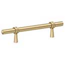 Deltana [P311U4] Solid Brass Cabinet Pull Handle - Adjustable C/C Series - Brushed Brass Finish - 6 1/2&quot; L