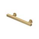 Deltana [POM40U4] Solid Brass Cabinet Pull Handle - Pommel Series - Standard Size - Brushed Brass Finish - 4&quot; C/C - 6&quot; L