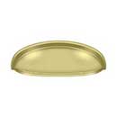 Deltana [K407U3] Solid Brass Cabinet Cup Pull - Elongated - Polished Brass Finish - 3" C/C - 4 5/8" L