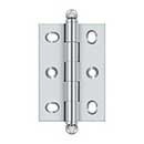 Deltana [CHA2517U26] Solid Brass Cabinet Door Butt Hinge - Ball Tip - Square Corner - Adjustable - Polished Chrome Finish - Pair - 2 1/2" H x 1 3/4" W