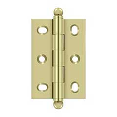 Deltana [CHA2517U3-UNL] Solid Brass Cabinet Door Butt Hinge - Ball Tip - Square Corner - Adjustable - Polished Brass (Unlacquered) Finish - Pair - 2 1/2&quot; H x 1 3/4&quot; W