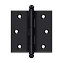 Deltana [CH2525U19] Solid Brass Cabinet Door Butt Hinge - Ball Tip - Square Corner - Paint Black Finish - Pair - 2 1/2&quot; H x 2 1/2&quot; W