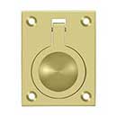 Deltana [FRP25U3] Solid Brass Cabinet Flush Ring Pull - Polished Brass Finish - 1 7/8" W