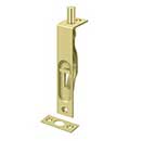 Deltana [4FBS3] Solid Brass Door Flush Bolt - Polished Brass Finish - 4" L
