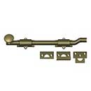 Deltana [FPG105] Solid Brass Door Slide Bolt - Offset - Traditional - Antique Brass Finish - 10" L
