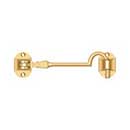 Deltana [CHB4CR003] Solid Brass Door Cabin Hook - Polished Brass (PVD) Finish - 4" L