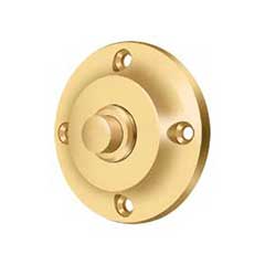 Deltana [BBR213CR003] Solid Brass Door Bell Button - Round - Polished Brass (PVD) Finish - 2 1/4&quot; Dia.