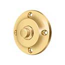 Deltana [BBR213CR003] Solid Brass Door Bell Button - Round - Polished Brass (PVD) Finish - 2 1/4" Dia.